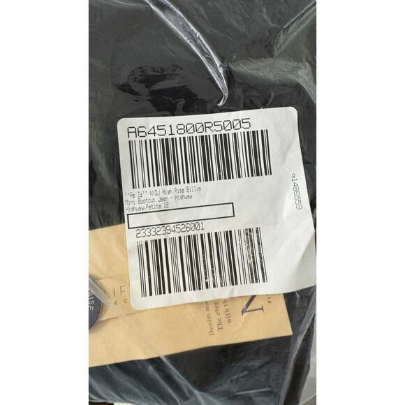 NYDJ High Rise Billie Mini Boot Cut Black Denim Jeans Womens Size 12 Petite New - Picture 12 of 12